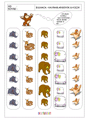büyük küçük kavram çalışmaları
